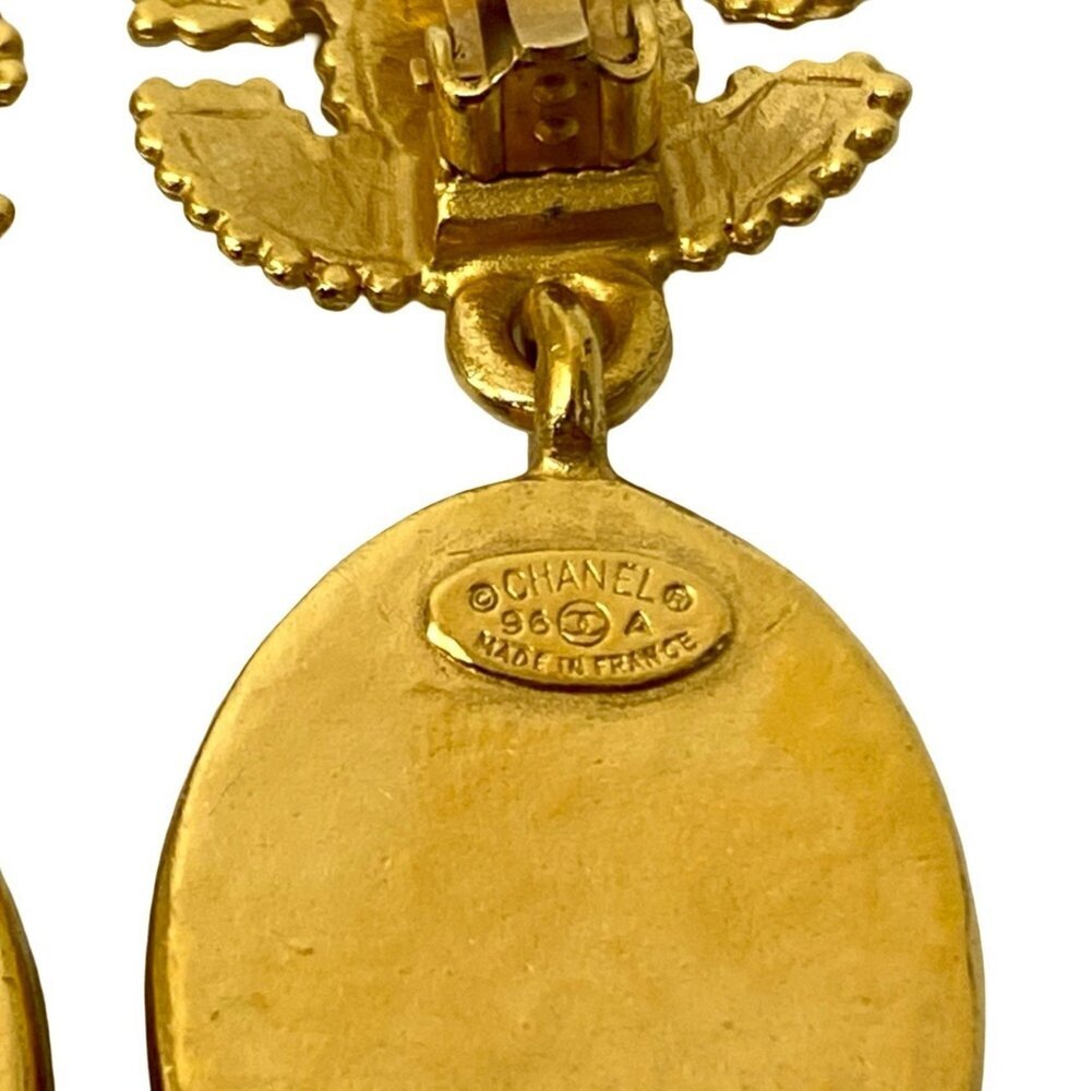 CHANEL Authentic Vintage Red Logo Earrings - Picture 2 of 6